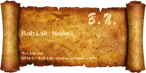 Babiák Noémi névjegykártya